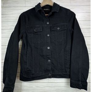 Mavi Jeans Women's Denim Indigo Move Jacket Wash Black Size Small Button Up